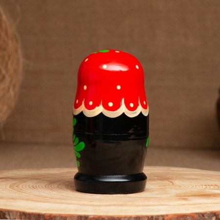Matryoshka "Strawberry", red scarf, 3 puppet, 10-12 cm-7