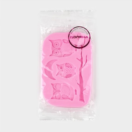 Mold Dolyana "Owls", silicone, 10 × 7 × 1.1 cm, color mix-7