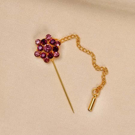 Pin "Flower" with a chain, 5.7 cm, color mix (indivisible packing 12 pcs., Price per pcs.)-3