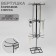 Turntable, 3 tiers of 8 hooks, 20 × 20 × 61, black color