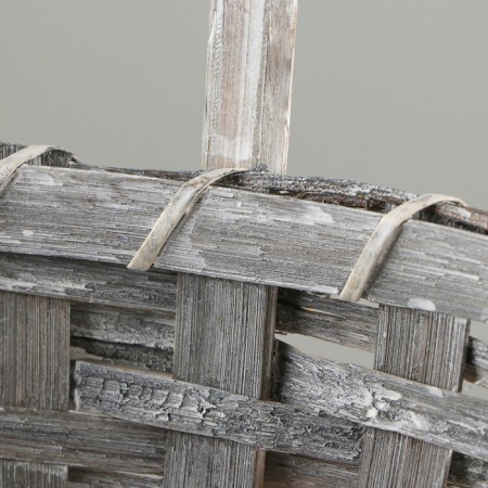 Set of wicker baskets, d23x18/42 cm, d27x19/44 cm, d29x19/46 cm, 3 pcs, gray, bamboo-3