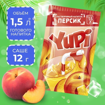 Soluble drink yupi peach, 12 g