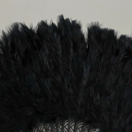 Fan plastic, feather "black" h = 26 cm 25 blades 3x50x26 cm-1