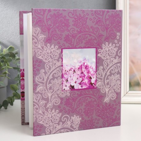 Photo album for 200 photos 10x15 cm, plastic. Bloom sheets lilac-1