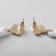 Earrings "Brushes", white color in gold, l brush 8.7 cm