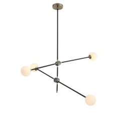 Suspension lamp ST LUCE. SL429.403.04. BASTONCINO. 4x5 W, G9, 100x100x93 cm, black color, golden
