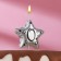 Candle in the cake on the skewer "Air star", number 0, 3.5 cm, silver