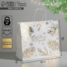 Package Gift Crafts Best Winter, 32 x 28 x 15 cm, New Year