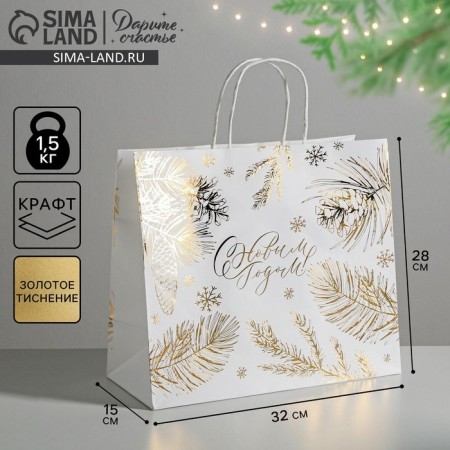 Package Gift Crafts Best Winter, 32 x 28 x 15 cm, New Year
