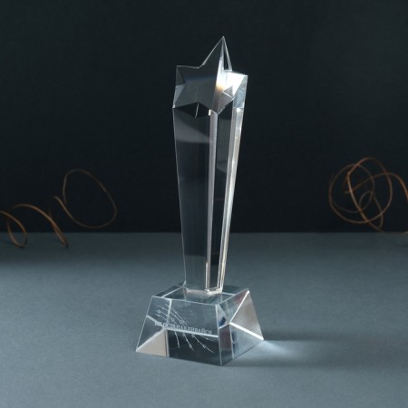 Souvenir glass stele "Star - Do not stop" 6.5x6.5x23 cm-3