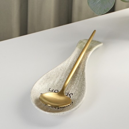 Ceramic “House in the village” stand under the spoon, 23 × 8.5 × 2.5 cm-1