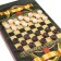 Backgammon "real man", wooden board 40 x 40 cm, with a field for playing checkers