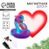 Magnetic board with a field for recording and a felt -tip pen "heart, 16.1 x 12.4 cm