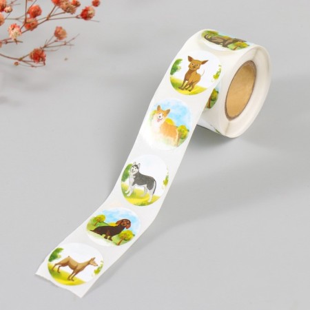 Stick Paper "dog" d = 2.5 cm 252 pcs in the roll-1