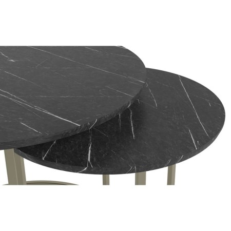 A set of two coffee tables "Leslie", 810 × 610 × 500 mm, color black marble / titanium-2