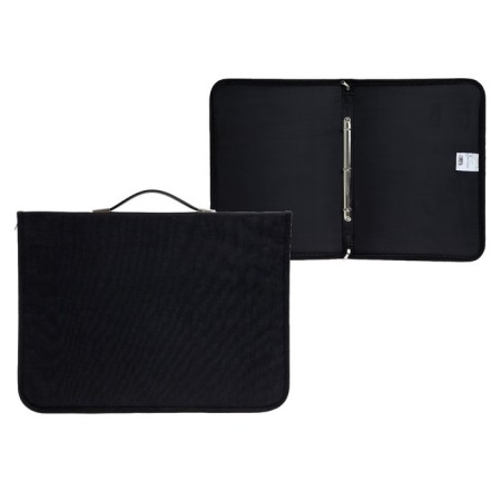 Folder for drawings and portfolio drawings for art work A3 format with handles, on rings, 460 x 330 x 30 mm, black (textile), Estado