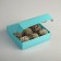 Gift box team with a window, blue, 11.5 x 11.5 x 3 cm