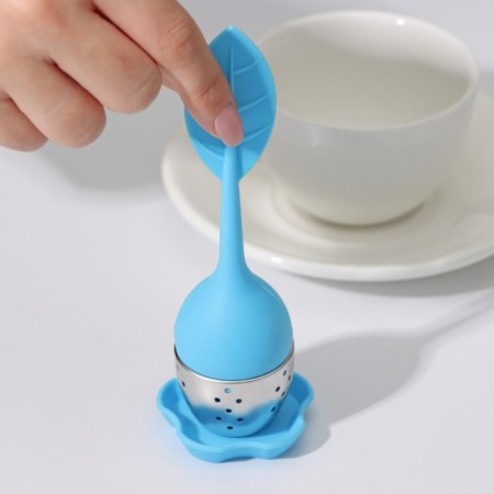Sieve for tea "leaf", stainless steel 304, blue color-7