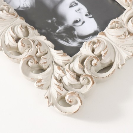 Photo frame Polystone 10x15 cm "Sprawl leaves" white with a patina 23.2x18.4x2 cm-2