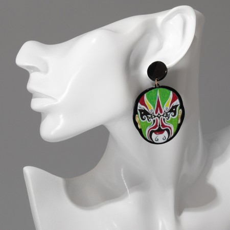 Acryl Earrings "Mask" Chinese, color-3