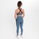 Female sports leggings, blue color, size 50 (XL)