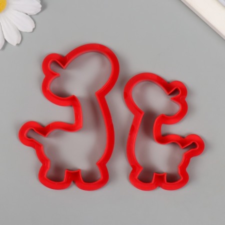 Cutters for polymer clay "giraffes" set 2 pcs 7.5x4.9 cm 9.5x6.3 cm
