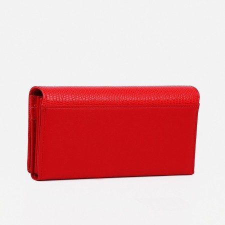 Women's wallet on magnets, red color-1