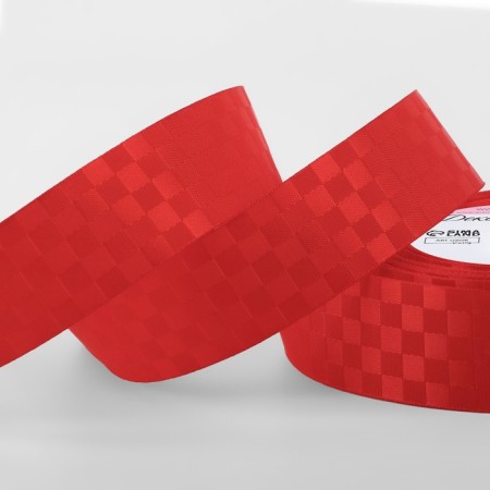 Decorative tape "Squares", 25 mm × 9.1 ± 0.5 m, red color
