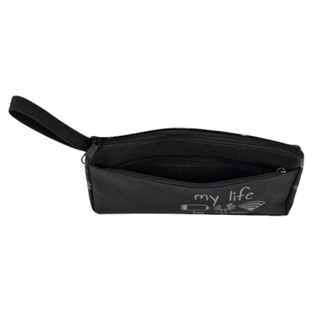 Penal soft, 1 department, 95 x 200 x 50 mm, voluminous, Phoenix "Tags", with a pen, black 65715-2