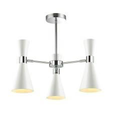 Люстра QUINN 3x60Вт E14, хром, белый 55x55x44,5 см
