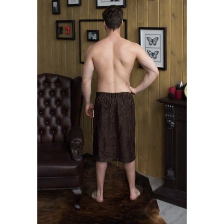 Male kilt with embroidery, chocolate, mahra-1