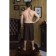 Male kilt with embroidery, chocolate, mahra
