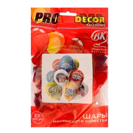 Latex ball 12 "" From DR! Machine! ", Pastel, 1-sided, set 25 pcs., Mix-1