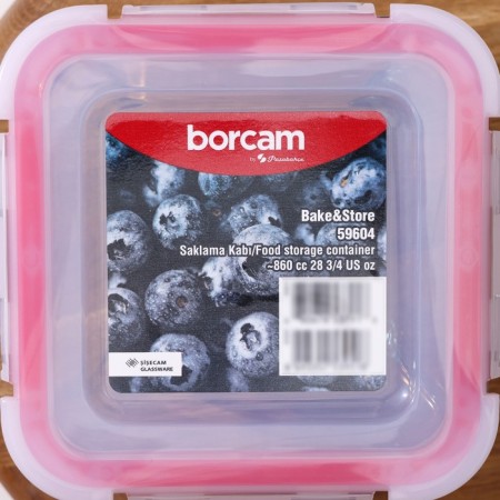 Square container Borcam, glass, 860 ml, with a lid-4