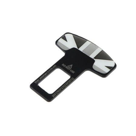 Safety belt plug "flag", metal, black