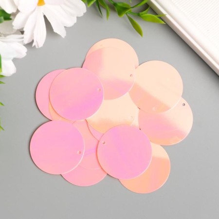 Sequins "circle" light pink set 30 g d = 3 cm-1