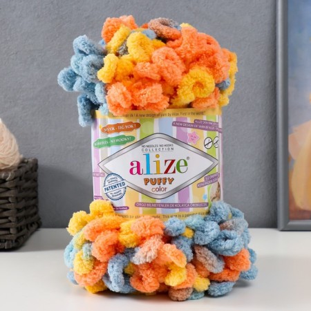 Yarn "Puffy Color" 100 % micropoliester 9m/100g (6314)