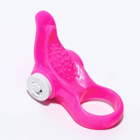 The erection ring "Language", with vibration and clitoral stimulation, d = 3 cm, pink-1