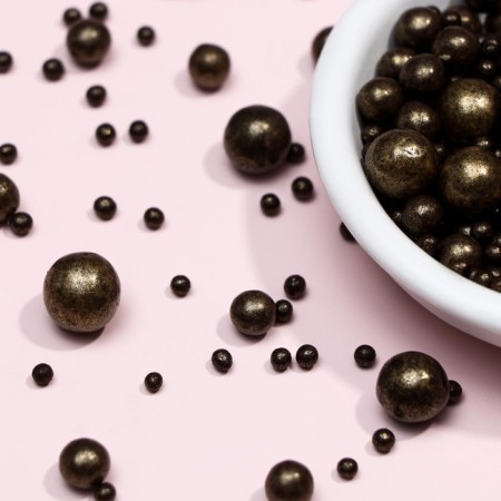 Sprinking confectionery "pearls", bronze, mix, 50 g-2