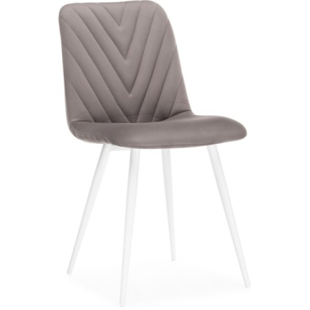 SHEET on a metal frame RALF Metal/velor, white/latte 44x53x83 cm