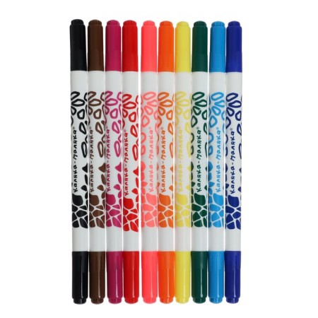 Fleeters 10 colors "Kalyak-Malyak", bilateral, light-intercourse, round corps, in a blist-1