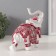 Souvenir Polystone "White Elephant. Burgundy Popon with Flower and Straza" 17.5x9x17 cm