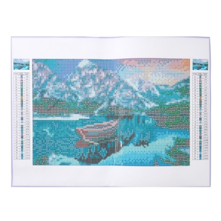 Diamond mosaic with full filling on the canvas "Board in the mountains", 20 x 30 cm-7