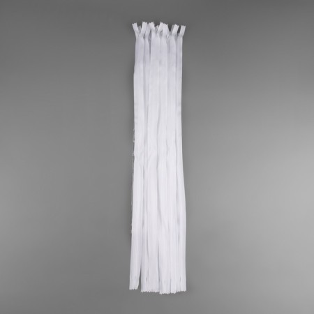 Lightning secret, No. 3, non -income, automatic lock, cotton, 60 cm, white color-2