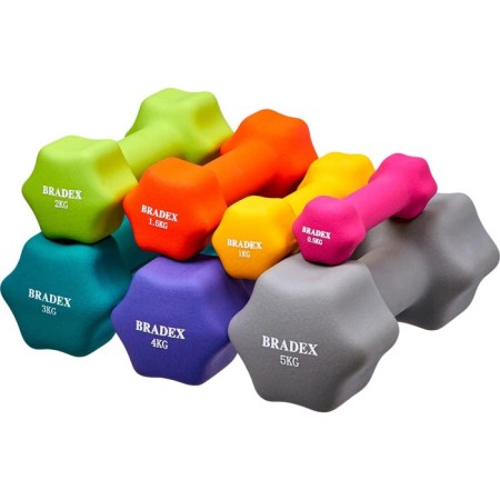 Neoprene dumbbells Bradex SF 0545, gray, 5 kg-4