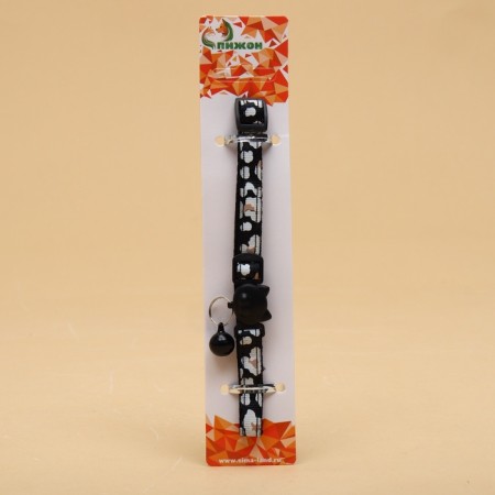 Koshachi collar "Leopard", with a bell, 30 x 1 cm, polyester, black-6