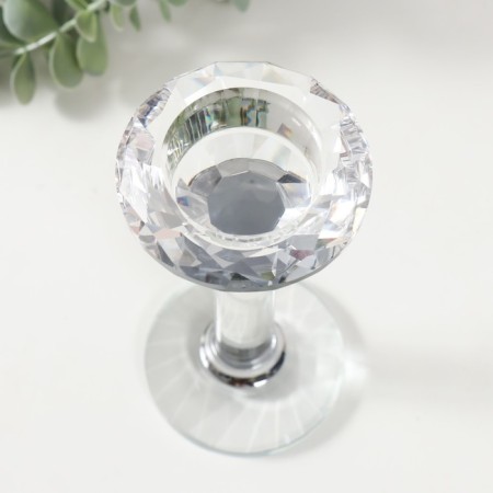 Glass of Glass for 1 candle "Dimitra" d = 4cm 7x7x14.5 cm-2