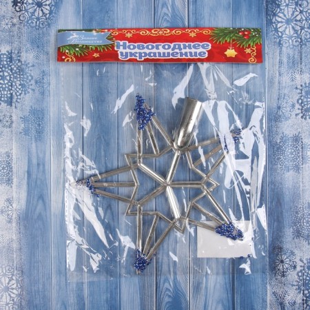 Tips "Geometry Star" 19.5x19.5 cm, silver-blue-1