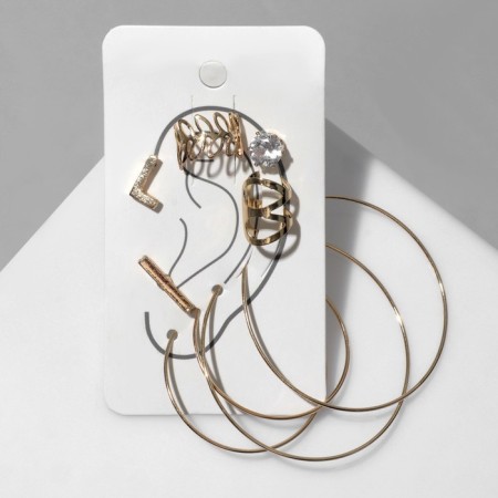 Earrings "Kaffa" style, color gold set-1