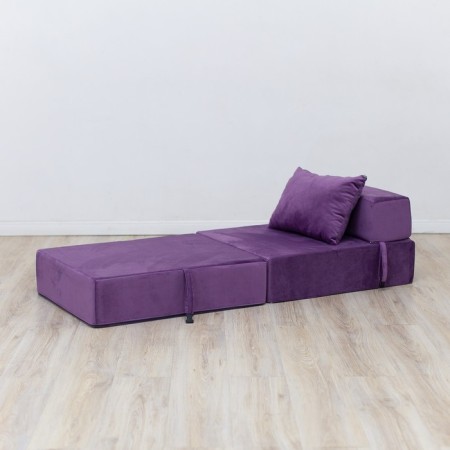 Handwheel chair-bed "Essen", velor fabric, purple color-3
